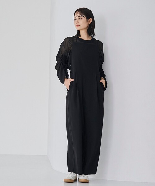 RONEL(ロネル)の「ダブルクロスサロペット(サロペット/オーバーオール・レディース・ブラウン/ブラック・S/M/L)」の8枚目の写真