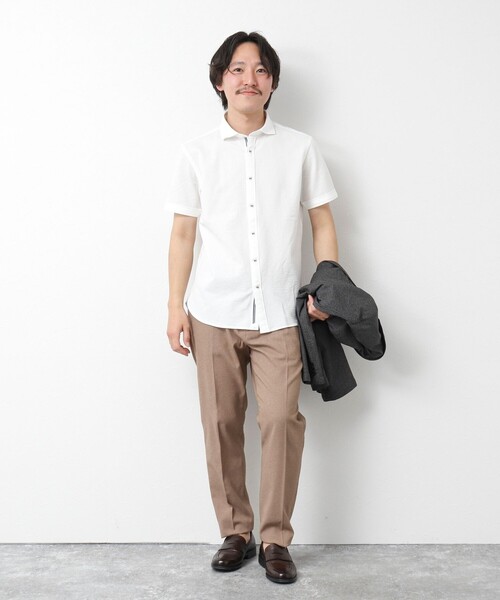 NOLLEY’S（ノーリーズ）の「《ビジカジ対応》ハイゲージ サッカーストライプパラシュート半袖シャツ 25SS（シャツ/ブラウス・メンズ・ネイビー/パープル/ホワイト/ブルー・S/M/L/XL/XXL）」の12枚目の写真