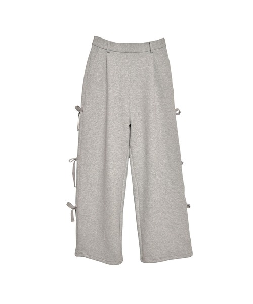 Nora Lily elle(ノラリリーエル)の「【Nora Lily】「elle」Side Ribbon Pants(スウェットパンツ・レディース・ヘザーグレー/オフホワイト/ブラック・FREE)」の5枚目の写真