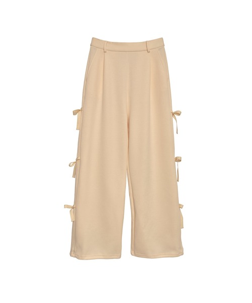 Nora Lily elle(ノラリリーエル)の「【Nora Lily】「elle」Side Ribbon Pants(スウェットパンツ・レディース・ヘザーグレー/オフホワイト/ブラック・FREE)」の9枚目の写真