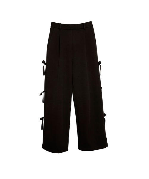 Nora Lily elle(ノラリリーエル)の「【Nora Lily】「elle」Side Ribbon Pants(スウェットパンツ・レディース・ヘザーグレー/オフホワイト/ブラック・FREE)」の7枚目の写真