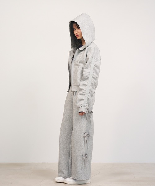 Nora Lily elle(ノラリリーエル)の「【Nora Lily】「elle」Side Ribbon Pants(スウェットパンツ・レディース・ヘザーグレー/オフホワイト/ブラック・FREE)」の22枚目の写真
