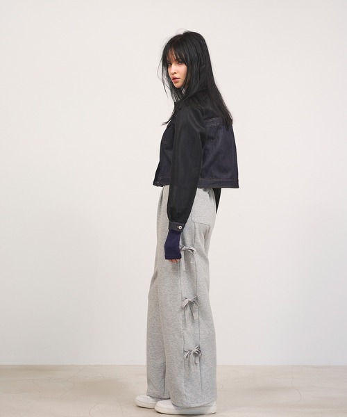 Nora Lily elle(ノラリリーエル)の「【Nora Lily】「elle」Side Ribbon Pants(スウェットパンツ・レディース・ヘザーグレー/オフホワイト/ブラック・FREE)」の19枚目の写真