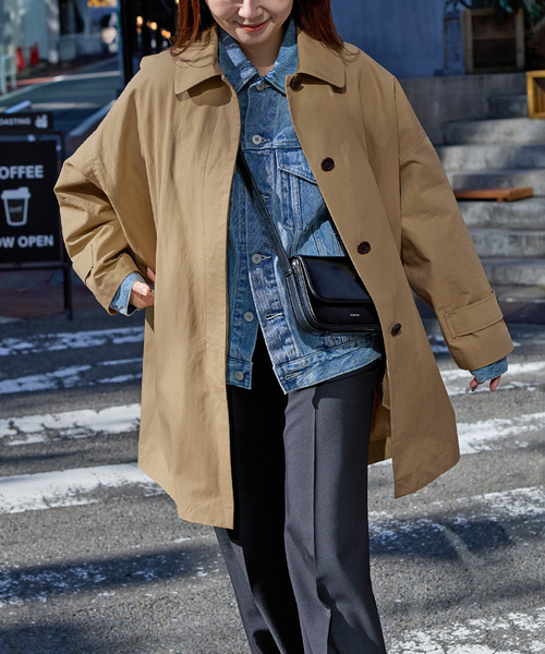 JOURNAL STANDARD（ジャーナルスタンダード）の「《追加2》コットンリネンワイドステンカラーコート（ステンカラーコート・レディース・ライトグレー/カーキ/ベージュ・FREE）」の13枚目の写真