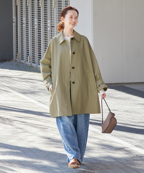 JOURNAL STANDARD（ジャーナルスタンダード）の「《追加2》コットンリネンワイドステンカラーコート（ステンカラーコート・レディース・ライトグレー/カーキ/ベージュ・FREE）」の16枚目の写真