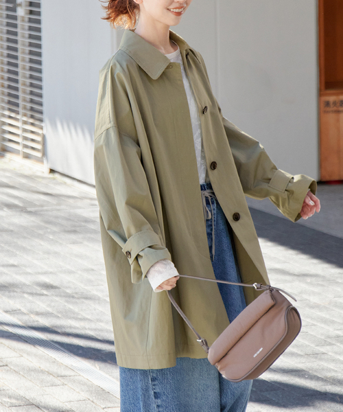 JOURNAL STANDARD（ジャーナルスタンダード）の「《追加2》コットンリネンワイドステンカラーコート（ステンカラーコート・レディース・ライトグレー/カーキ/ベージュ・FREE）」の18枚目の写真