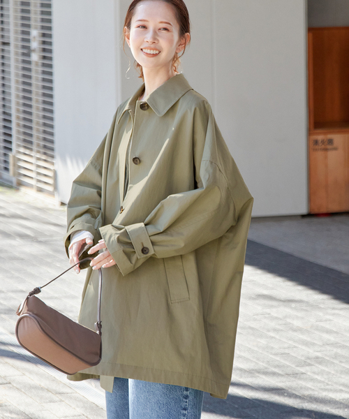 JOURNAL STANDARD（ジャーナルスタンダード）の「《追加2》コットンリネンワイドステンカラーコート（ステンカラーコート・レディース・ライトグレー/カーキ/ベージュ・FREE）」の20枚目の写真