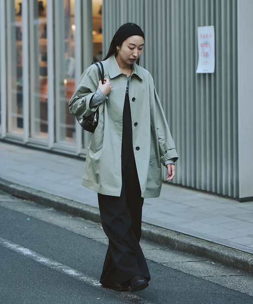 JOURNAL STANDARD（ジャーナルスタンダード）の「《追加2》コットンリネンワイドステンカラーコート（ステンカラーコート・レディース・ライトグレー/カーキ/ベージュ・FREE）」の21枚目の写真