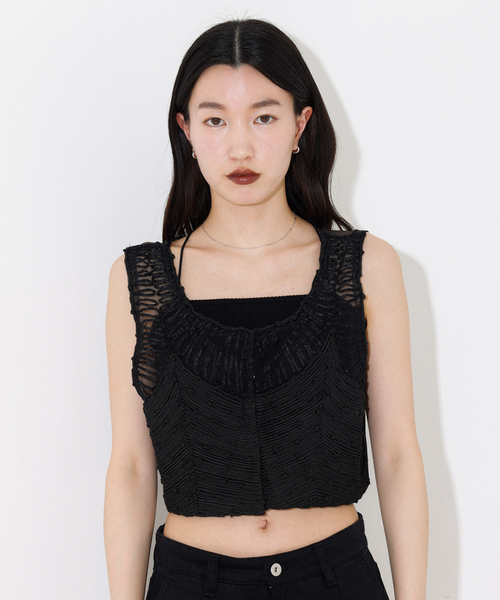 NOMINE(ノミネ)の「【WEB限定】ハンド刺繍ベスト(ベスト・レディース・ブラック・フリー)」の9枚目の写真