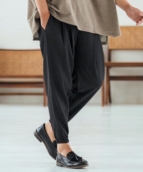 Magine(マージン)の「mp13467-Patterned Polyester Fabric Tapered Pants イージーパンツ(その他パンツ・メンズ・ブラック/杢グレー・44/46/48)」の2枚目の写真