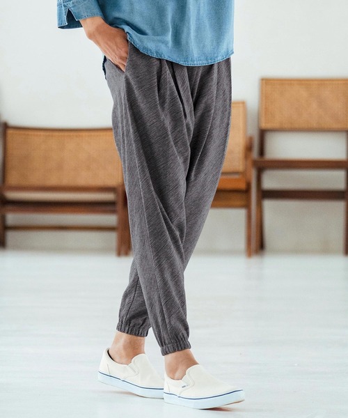 Magine(マージン)の「mp13467-Patterned Polyester Fabric Tapered Pants イージーパンツ(その他パンツ・メンズ・ブラック/杢グレー・44/46/48)」の18枚目の写真