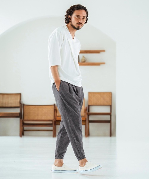 Magine(マージン)の「mp13467-Patterned Polyester Fabric Tapered Pants イージーパンツ(その他パンツ・メンズ・ブラック/杢グレー・44/46/48)」の16枚目の写真