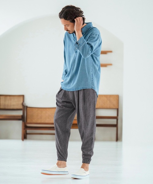 Magine(マージン)の「mp13467-Patterned Polyester Fabric Tapered Pants イージーパンツ(その他パンツ・メンズ・ブラック/杢グレー・44/46/48)」の15枚目の写真