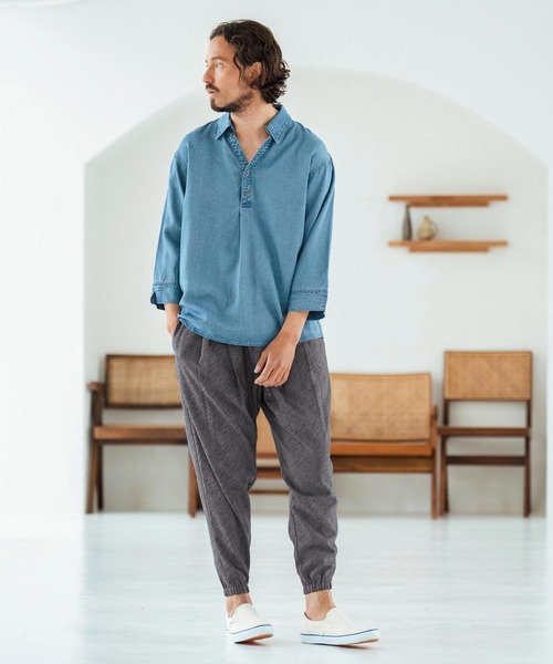 Magine(マージン)の「mp13467-Patterned Polyester Fabric Tapered Pants イージーパンツ(その他パンツ・メンズ・ブラック/杢グレー・44/46/48)」の14枚目の写真