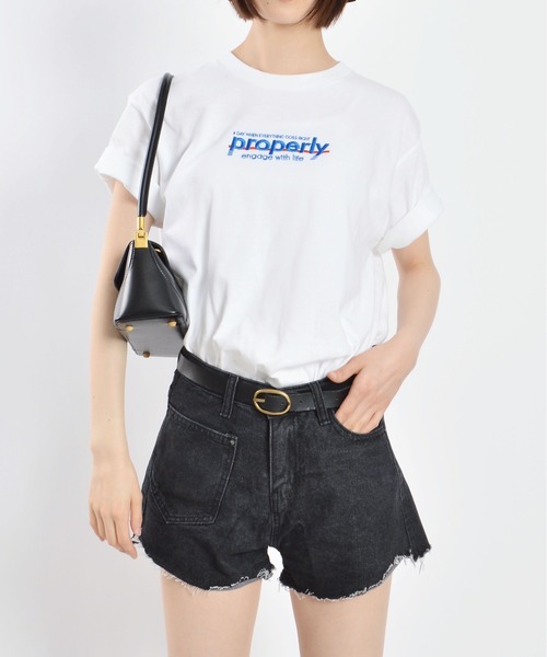 MODISH GAZE(モディシュガゼ)の「【MODISH GAZE】properly刺繍Tシャツ(Tシャツ/カットソー・レディース・ブラック/ネイビー/ホワイト・LARGE/MEDIUM)」の13枚目の写真