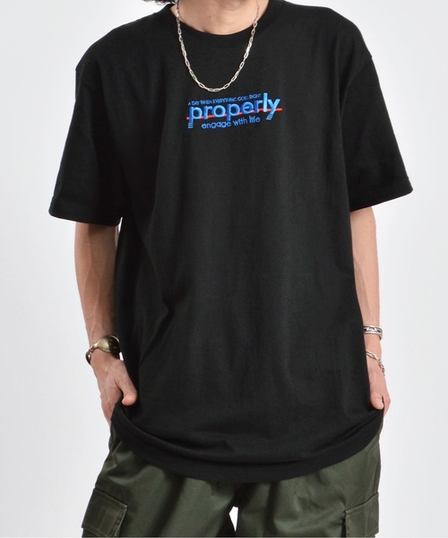 MODISH GAZE(モディシュガゼ)の「【MODISH GAZE】properly刺繍Tシャツ(Tシャツ/カットソー・レディース・ブラック/ネイビー/ホワイト・LARGE/MEDIUM)」の15枚目の写真
