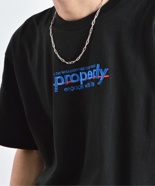 MODISH GAZE(モディシュガゼ)の「【MODISH GAZE】properly刺繍Tシャツ(Tシャツ/カットソー・レディース・ブラック/ネイビー/ホワイト・LARGE/MEDIUM)」の16枚目の写真