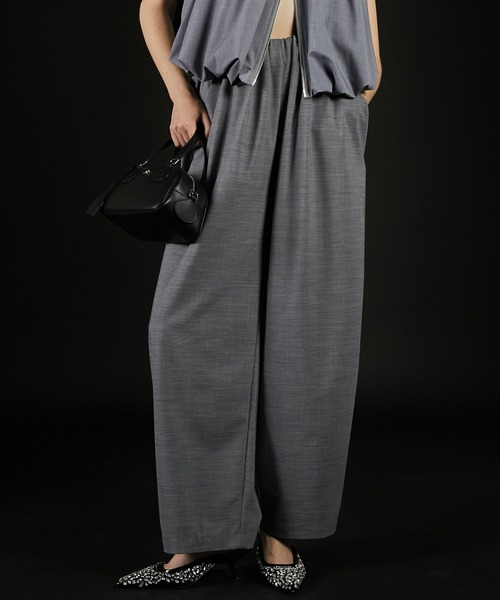 PRANK PROJECT（プランクプロジェクト）の「フロントギャザーイージーパンツ / Front Gathered Easy Pants（スラックス・レディース・グレー/ブラック/モカ・38/36）」の9枚目の写真