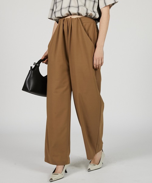 PRANK PROJECT（プランクプロジェクト）の「フロントギャザーイージーパンツ / Front Gathered Easy Pants（スラックス・レディース・グレー/ブラック/モカ・38/36）」の12枚目の写真