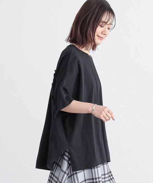 n'OrLABEL(ノアールレーベル)の「『バックフリルオーバーサイズカットソー』(Tシャツ/カットソー・レディース・オフホワイト/レッド/ネイビー/ブラック・FREE)」の21枚目の写真