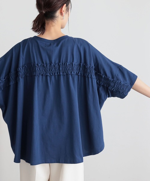 n'OrLABEL(ノアールレーベル)の「『バックフリルオーバーサイズカットソー』(Tシャツ/カットソー・レディース・オフホワイト/レッド/ネイビー/ブラック・FREE)」の16枚目の写真