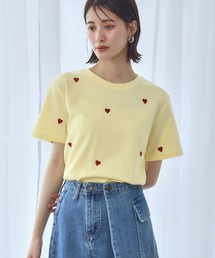 ハート刺繍Tシャツ