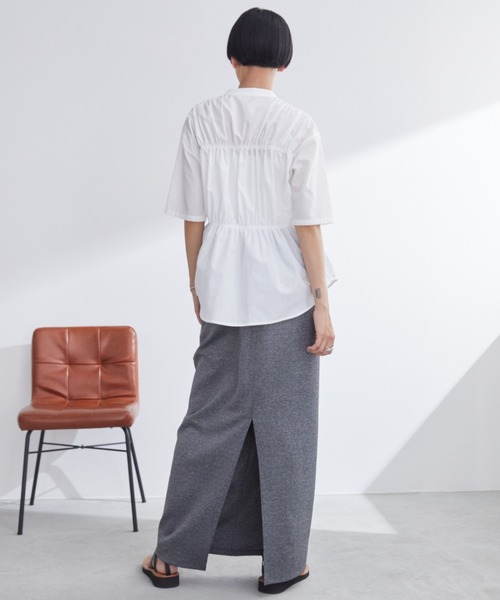 Aunt Marie's（アントマリーズ）の「ブロードシャーリングハーフスリーブトップス/ブラウス/シャツ（シャツ/ブラウス・レディース・ブルー/ホワイト/ネイビー・FREE）」の11枚目の写真