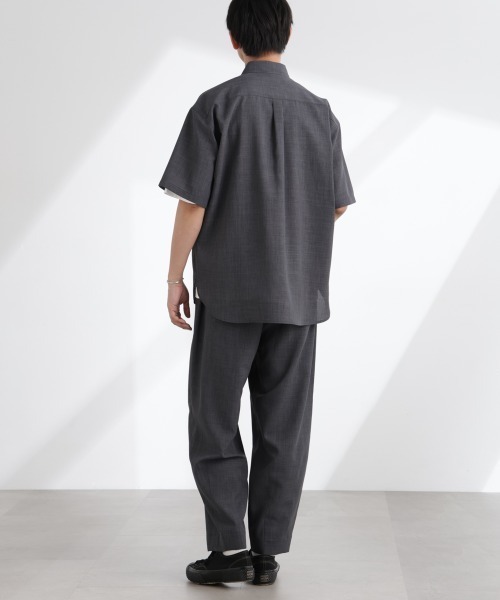 NANO universe(ナノユニバース)の「ライトウェイトドライシャツ 半袖(セットアップ可)(シャツ/ブラウス・メンズ・グレー/ライトグレー/ネイビー・S/M/L/XL)」の10枚目の写真