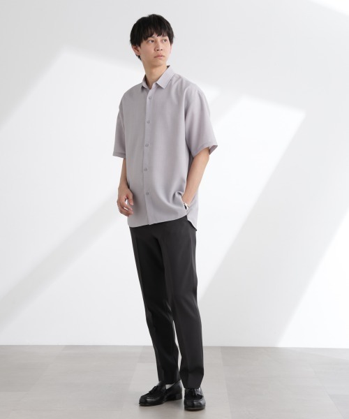 NANO universe(ナノユニバース)の「ライトウェイトドライシャツ 半袖(セットアップ可)(シャツ/ブラウス・メンズ・グレー/ライトグレー/ネイビー・S/M/L/XL)」の14枚目の写真