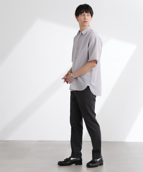 NANO universe(ナノユニバース)の「ライトウェイトドライシャツ 半袖(セットアップ可)(シャツ/ブラウス・メンズ・グレー/ライトグレー/ネイビー・S/M/L/XL)」の15枚目の写真