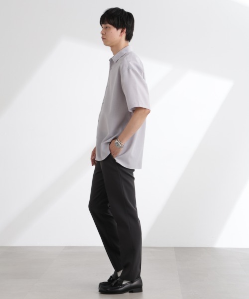 NANO universe(ナノユニバース)の「ライトウェイトドライシャツ 半袖(セットアップ可)(シャツ/ブラウス・メンズ・グレー/ライトグレー/ネイビー・S/M/L/XL)」の16枚目の写真