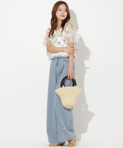 AND COUTURE(アンドクチュール)の「ビジュータックデニムパンツ(デニムパンツ・レディース・ブルー/サックスブルー/ブルー系その他・SMALL/MEDIUM)」の8枚目の写真