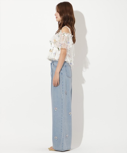 AND COUTURE(アンドクチュール)の「ビジュータックデニムパンツ(デニムパンツ・レディース・ブルー/サックスブルー/ブルー系その他・SMALL/MEDIUM)」の9枚目の写真