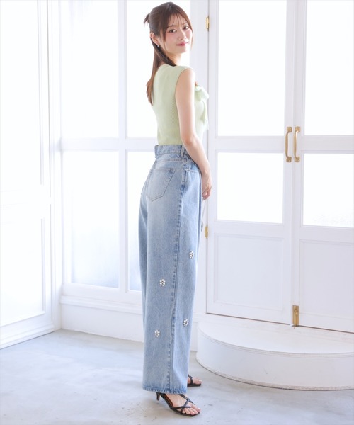 AND COUTURE(アンドクチュール)の「ビジュータックデニムパンツ(デニムパンツ・レディース・ブルー/サックスブルー/ブルー系その他・SMALL/MEDIUM)」の7枚目の写真