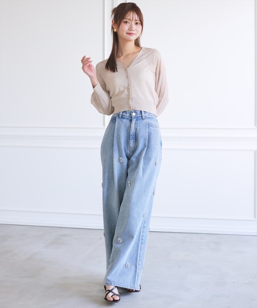 AND COUTURE(アンドクチュール)の「ビジュータックデニムパンツ(デニムパンツ・レディース・ブルー/サックスブルー/ブルー系その他・SMALL/MEDIUM)」の5枚目の写真