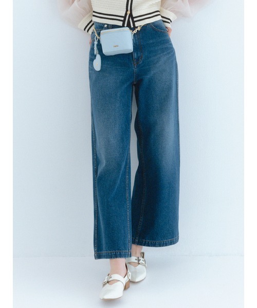 GUCCI　ビタミンカラー　鮮やか　ストレート　パンツ　デニム　リボン　ロゴ GUCCI - 未使用 グッチ GUCCI パンツ デニムパンツ バギーパンツ