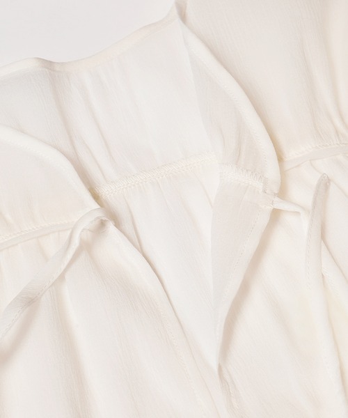 coca（coca）（コカ）の「シアーリボンギャザーブラウス（シャツ/ブラウス・レディース・チャコール/アイボリー/グレイッシュベージュ/グリーン・L/M）」の22枚目の写真