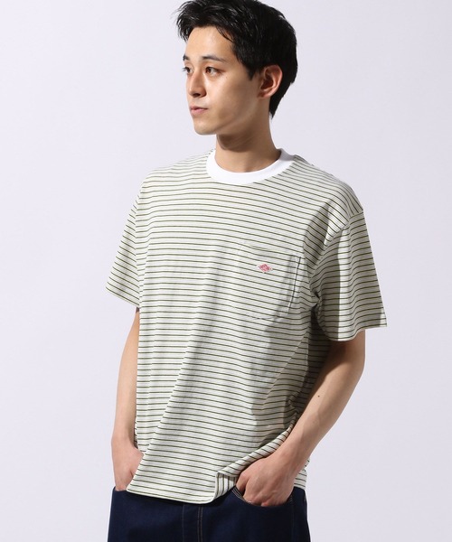 DANTON - みか　ダントン  パタゴニアカットソー　Tシャツ セール】[DANTON/ダントン] ワンポイントロゴ ボーダーポケットT