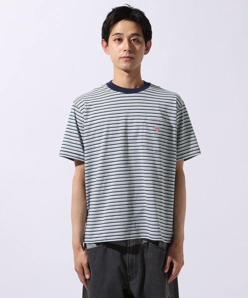 DANTON ワンポイントロゴ　ボーダーショートスリーブ DANTON/ダントン] ワンポイントロゴ ボーダー ショートスリーブT