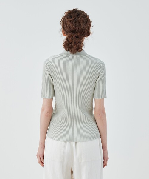 ギザコットンリブ ポロカラープルオーバー（ニット/セーター