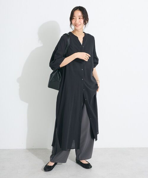 CRAFT STANDARD BOUTIQUE（クラフトスタンダードブティック）の「ジョーゼットワンピース（シャツワンピース・レディース・ブラック/レッド/オフホワイト/イエロー・FREE）」の16枚目の写真