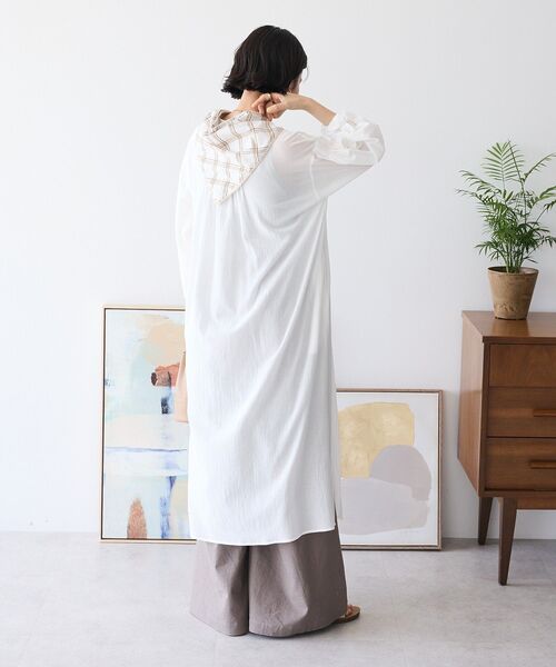 CRAFT STANDARD BOUTIQUE（クラフトスタンダードブティック）の「ジョーゼットワンピース（シャツワンピース・レディース・ブラック/レッド/オフホワイト/イエロー・FREE）」の22枚目の写真