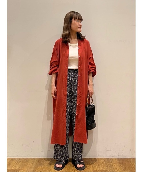 CRAFT STANDARD BOUTIQUE（クラフトスタンダードブティック）の「ジョーゼットワンピース（シャツワンピース・レディース・ブラック/レッド/オフホワイト/イエロー・FREE）」の7枚目の写真