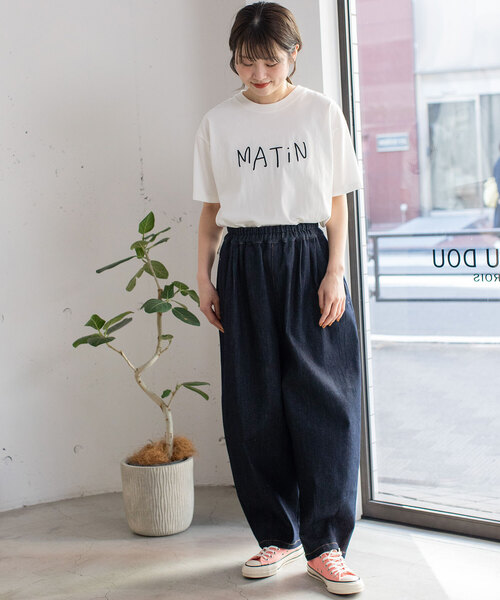 POU DOU DOU（プードゥドゥ）の「2タックカーブパンツ（その他パンツ・レディース・ブラック/キナリ/インディゴブルー・M）」の21枚目の写真