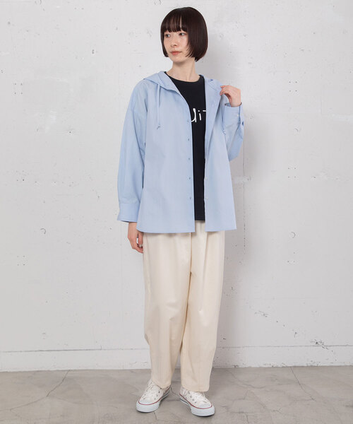 POU DOU DOU（プードゥドゥ）の「2タックカーブパンツ（その他パンツ・レディース・ブラック/キナリ/インディゴブルー・M）」の5枚目の写真