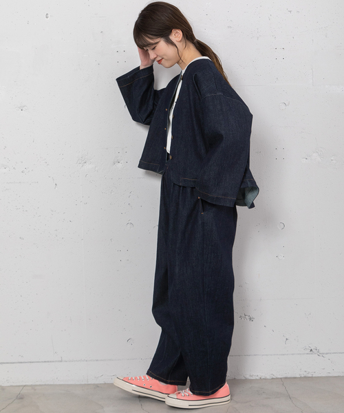 POU DOU DOU（プードゥドゥ）の「2タックカーブパンツ（その他パンツ・レディース・ブラック/キナリ/インディゴブルー・M）」の9枚目の写真