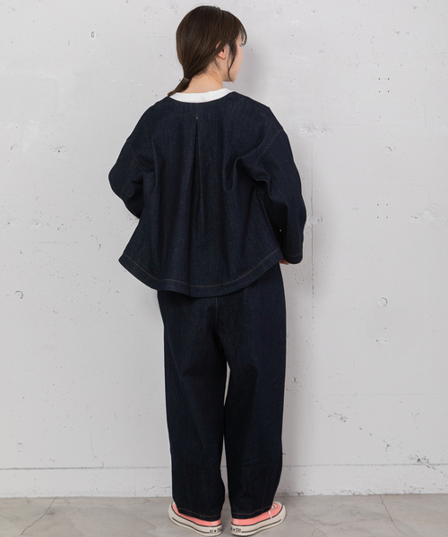 POU DOU DOU（プードゥドゥ）の「2タックカーブパンツ（その他パンツ・レディース・ブラック/キナリ/インディゴブルー・M）」の10枚目の写真