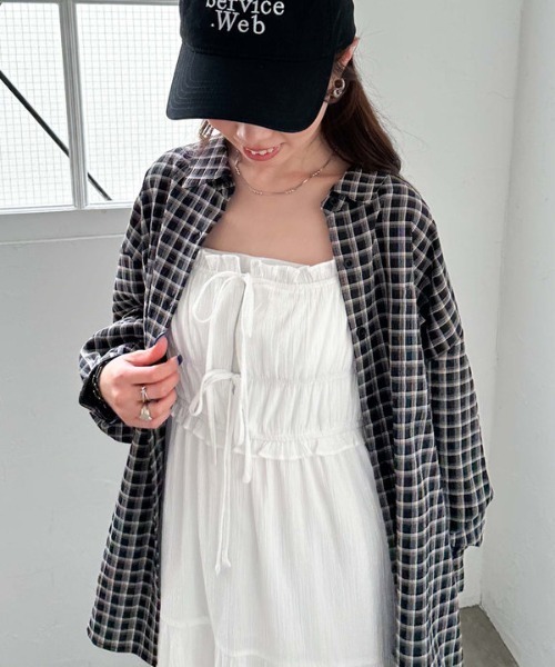 archives(アルシーヴ)の「ビスチェシャーリングコットンキャミワンピース(ワンピース・レディース・ブラック/オフホワイト/ブルー・MEDIUM)」の9枚目の写真