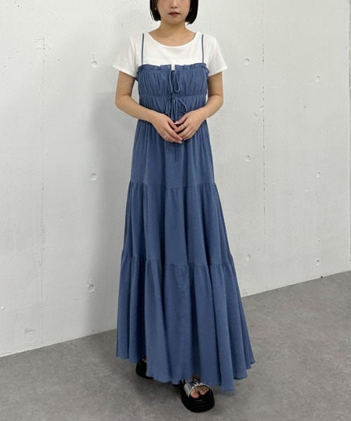 archives(アルシーヴ)の「ビスチェシャーリングコットンキャミワンピース(ワンピース・レディース・ブラック/オフホワイト/ブルー・MEDIUM)」の21枚目の写真