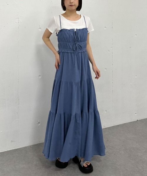 archives(アルシーヴ)の「ビスチェシャーリングコットンキャミワンピース(ワンピース・レディース・ブラック/オフホワイト/ブルー・MEDIUM)」の22枚目の写真